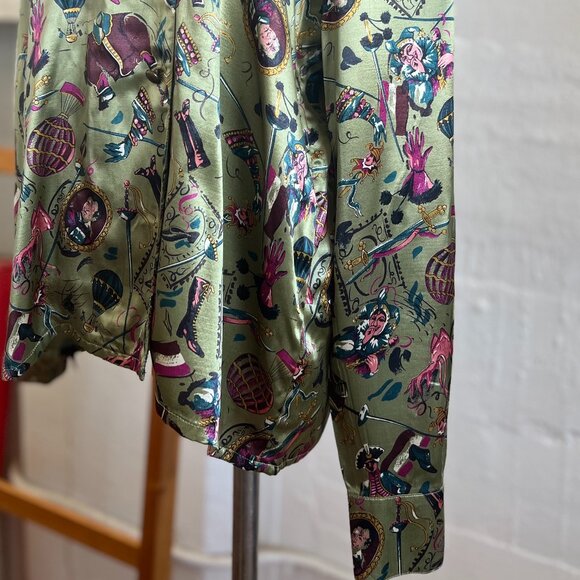 Vintage "CRISCA" circus silk long sleeves shirt / Size 42 - Picture 4 of 10